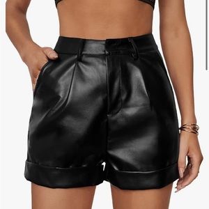 Never worn high rise leather shorts!